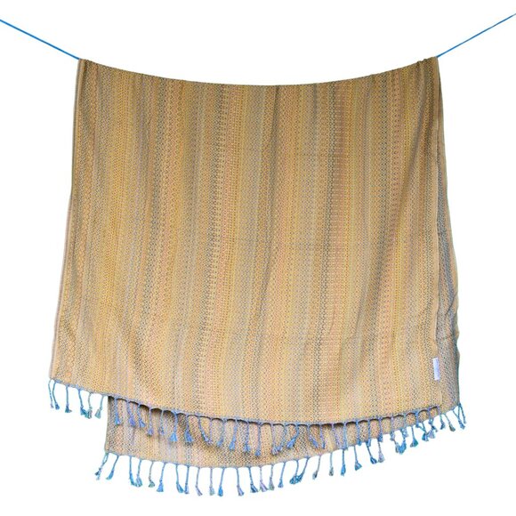 Salt Rag Beach Towel - "Yellow Hippie Rag" [Sand Free Turkish Beach Towel] - Picture 4 of 4